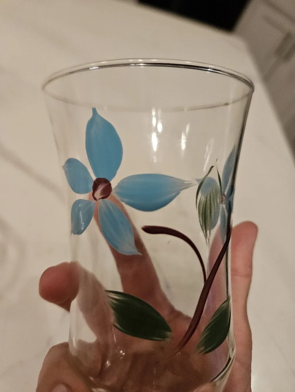 Floral Painted Glass Tumbler Set - Multicolor Set of 4
